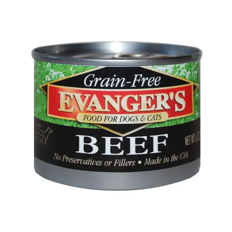 Evanger's Grain-Free Wet Dog & Cat Food Beef 6oz 24pk
