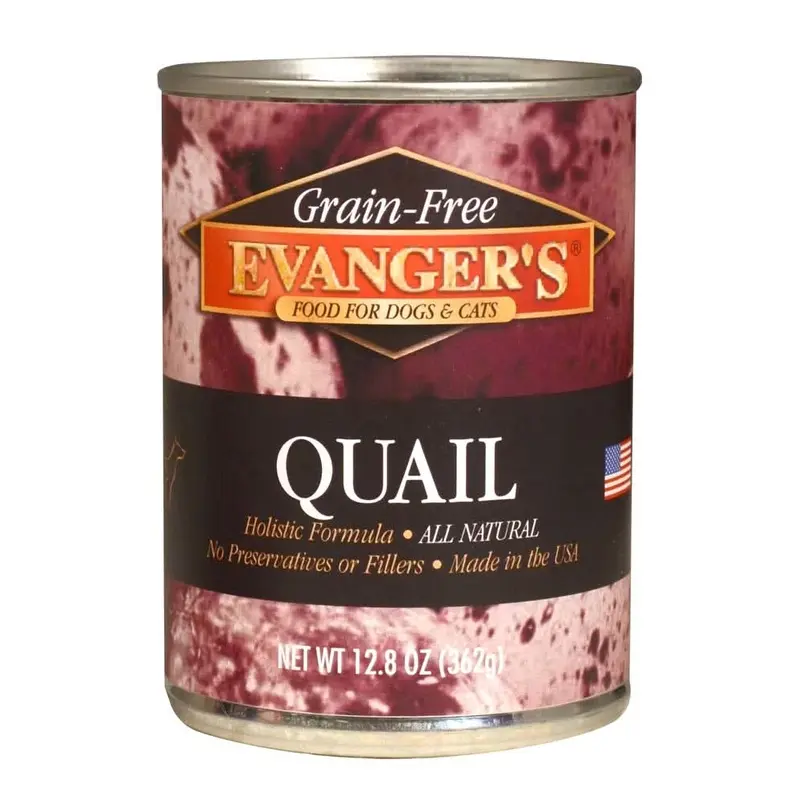 Evanger's Grain-Free Wet Dog & Cat Food Quail 12.8oz 12pk