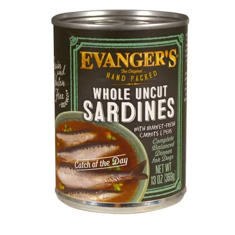 Evanger's Hand Packed Wet Dog Food Whole Uncut Sardines 12oz 12pk