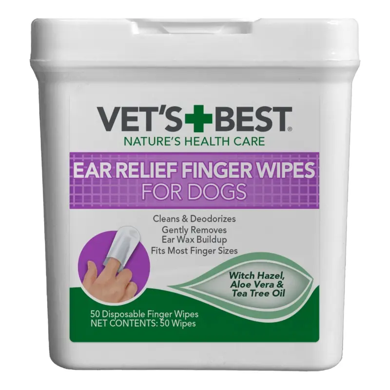 Vet's Best Ear Relief Finger Wipes for Dogs 50ct