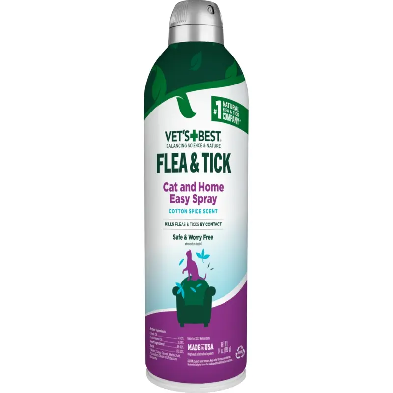 Vet's Best Flea & Tick Cat and Home Spray Cotton Spice Scent 14oz