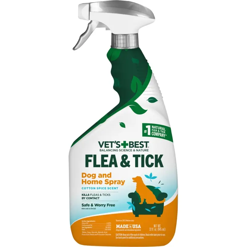 Vet's Best Flea & Tick Dog and Home Spray Cotton Spice Scent 32oz