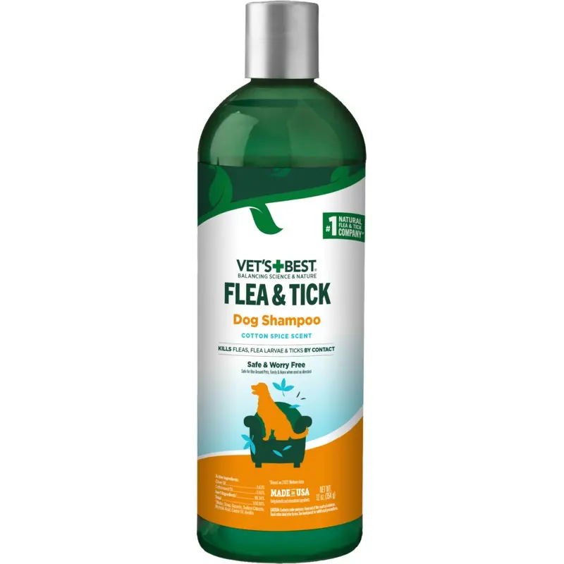 Vet's Best Flea & Tick Dog Shampoo Cotton Spice Scent 12oz