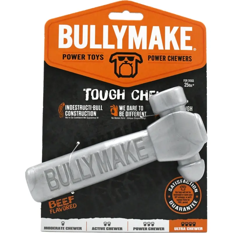 BullyMake Toss n' Treat Flavored Dog Chew Toy Hammer Beef One Size