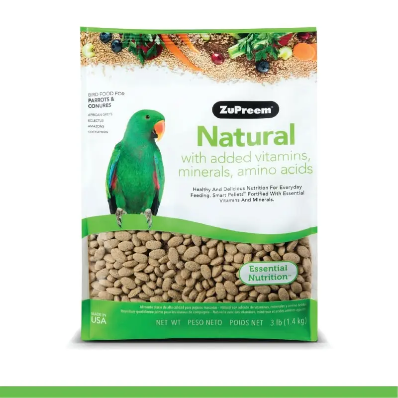 ZuPreem Natural Bird Food Parrots & Conures 3 lb