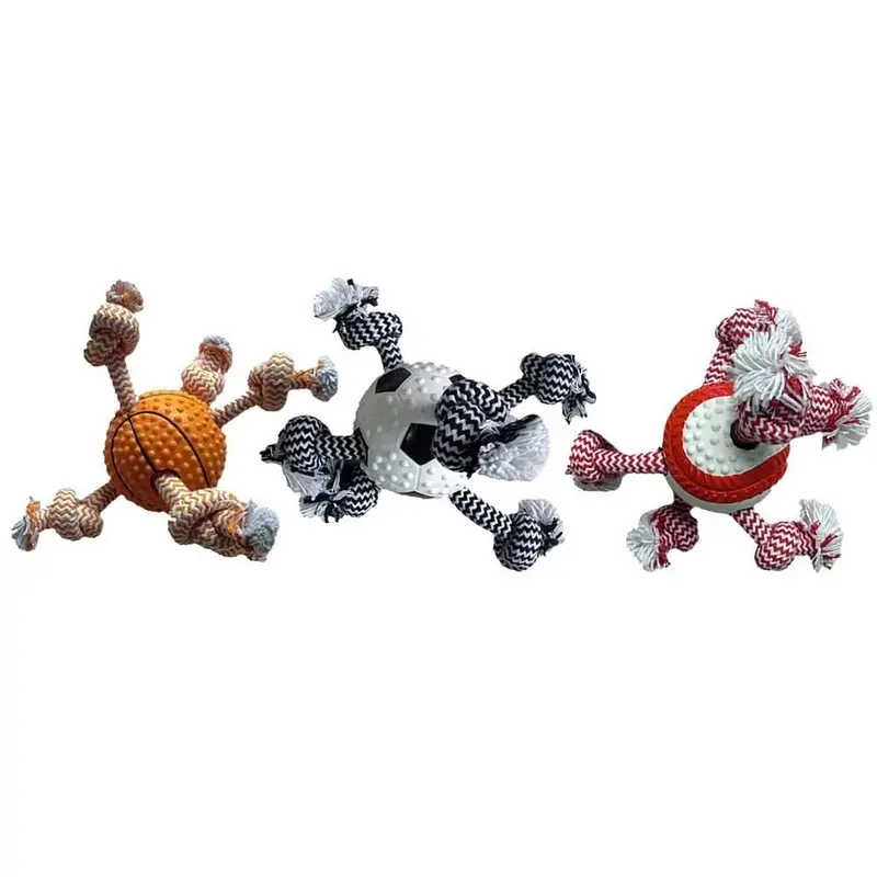 Multipet Doglucent TRP Tug Sports Balls Dog Toy Assorted 3.5 in