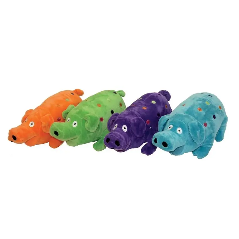 Multipet Globlets Plush Dog Toy Pig Assorted 9 in