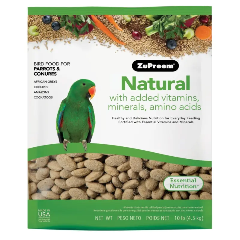 ZuPreem Natural Bird Food Parrots & Conures 10 lb