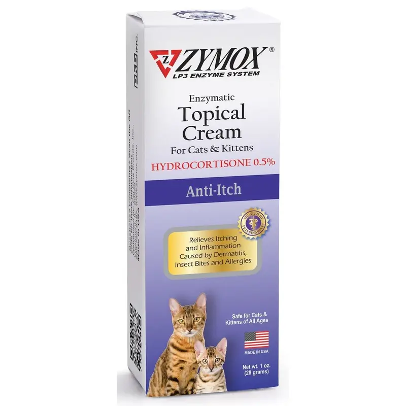 Zymox Enzymatic Topical Cream 0.5% Hydrocortisone for Cats & Kittens 1oz