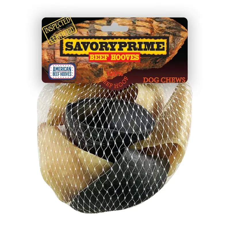 Savory Prime Beef Hooves Dog Chew 6pk