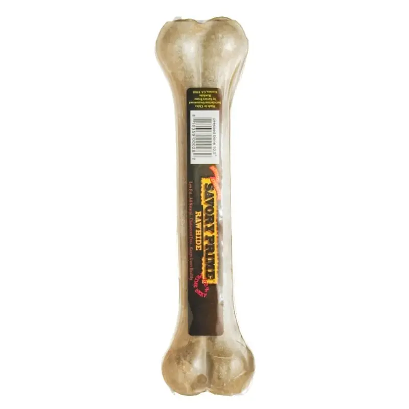 Savory Prime Pressed Rawhide Bones Bulk Natural 10.5 in