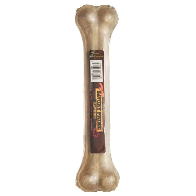 Savory Prime Pressed Rawhide Bones Bulk Natural 12.5 in