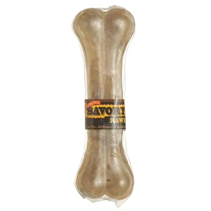 Savory Prime Pressed Rawhide Bones Bulk Natural 6.5 in