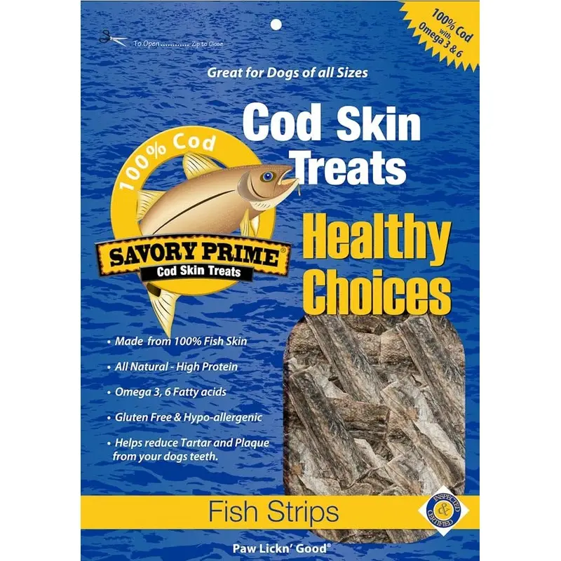 Savory Prime Cod Skin Strips Dog Treat 16 oz