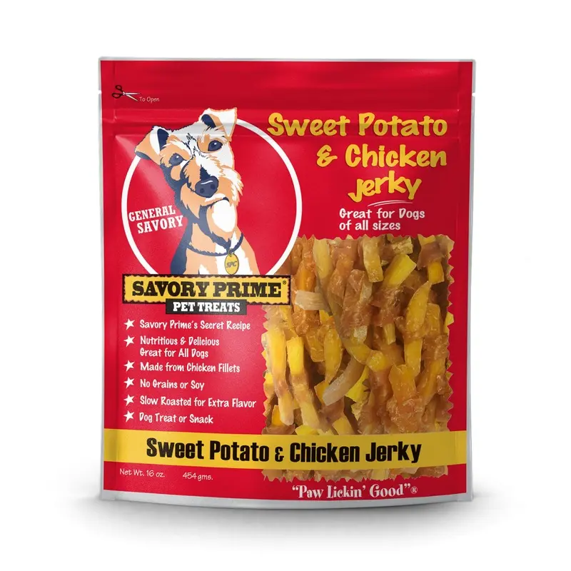 Savory Prime Jerky Treats Sweet Potato & Chicken 16oz