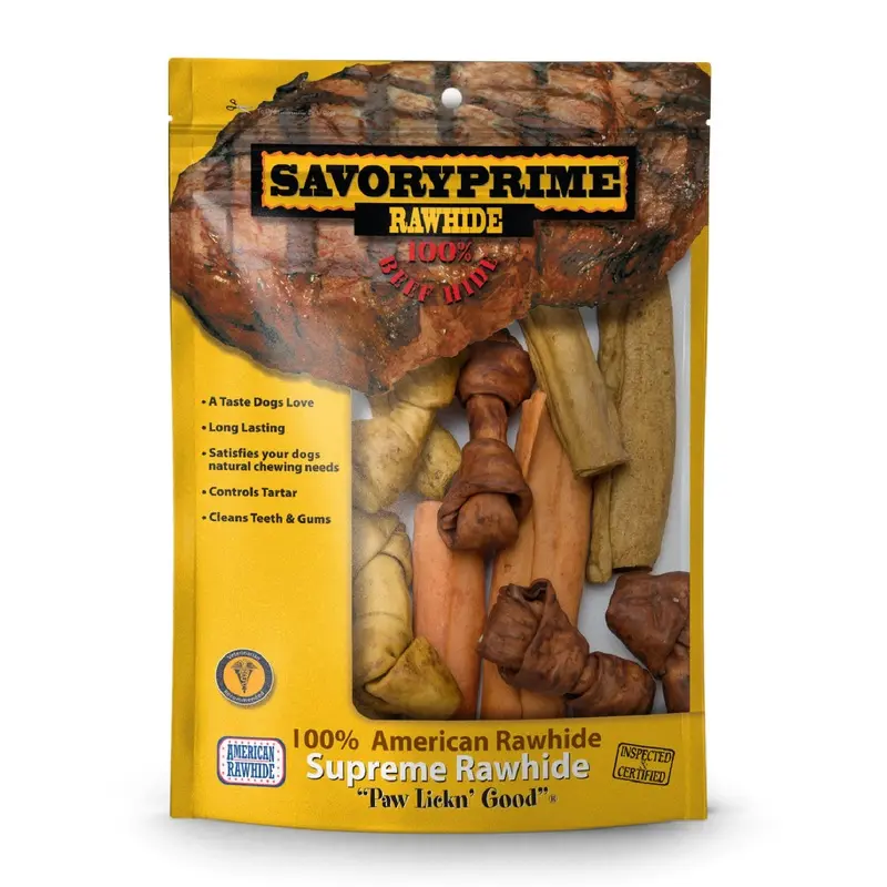 Savory Prime Rawhide Value Pack Assorted 1.36lb SM