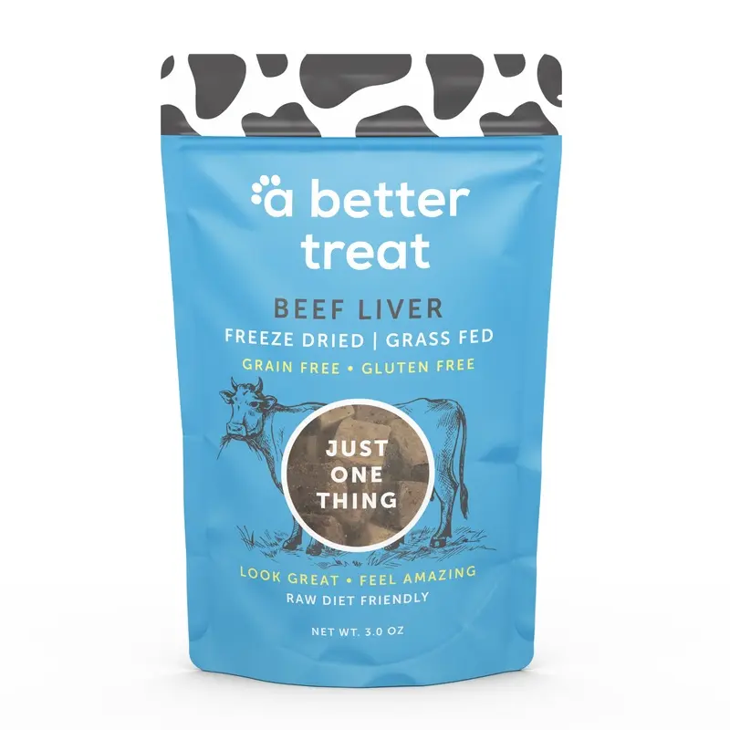 A Better Treat Just One Thing Freeze Dried Dog & Cat Treats Grass Fed Beef Liver 3oz