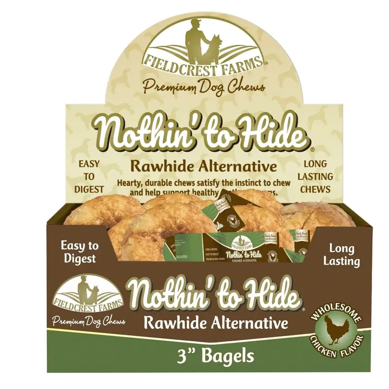 Fieldcrest Farms Nothin' to Hide Bagels Dog Treat Chicken 3in