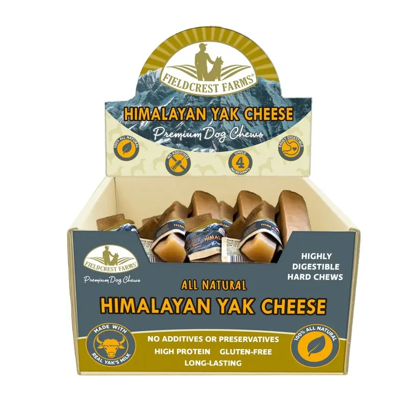 Fieldcrest Farms Himalayan Yak Cheese Dog Chew Display LG