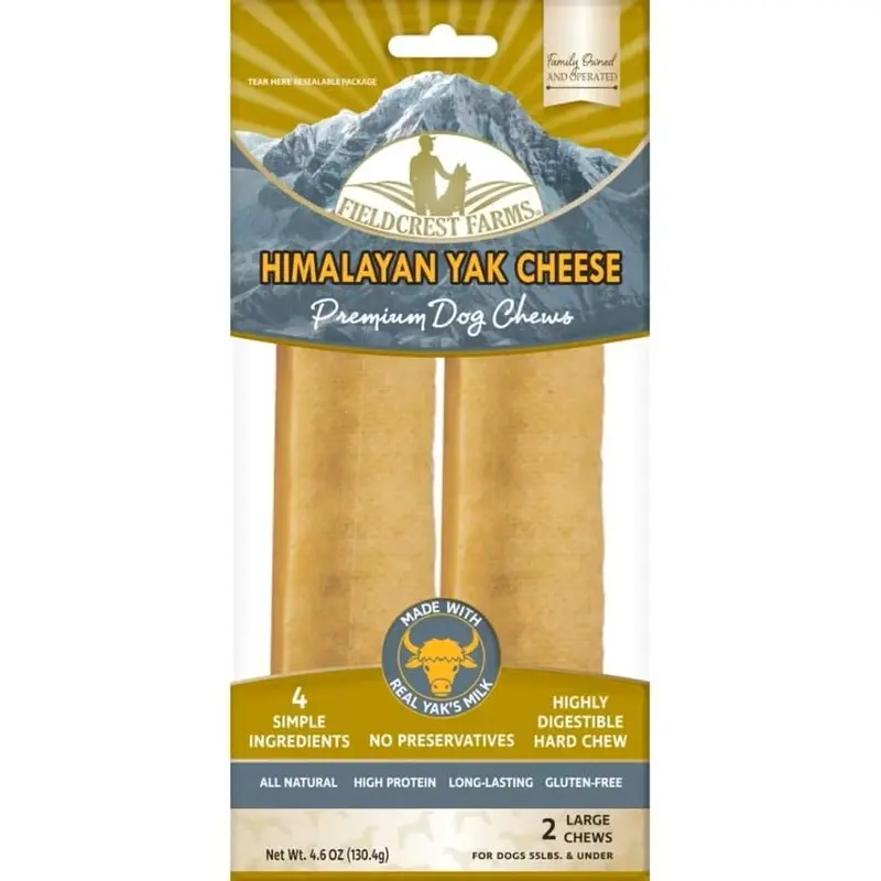 Fieldcrest Farms Himalayan Yak Cheese Dog Chew LG 2pk
