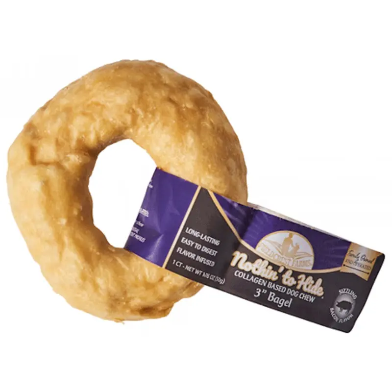 Fieldcrest Farms Nothin' to Hide Bagels Dog Treat Bacon 3in