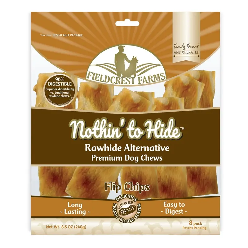 Fieldcrest Farms Nothin' To Hide Flip Chips Dog Treat Peanut Butter 8.5 oz 8 pk