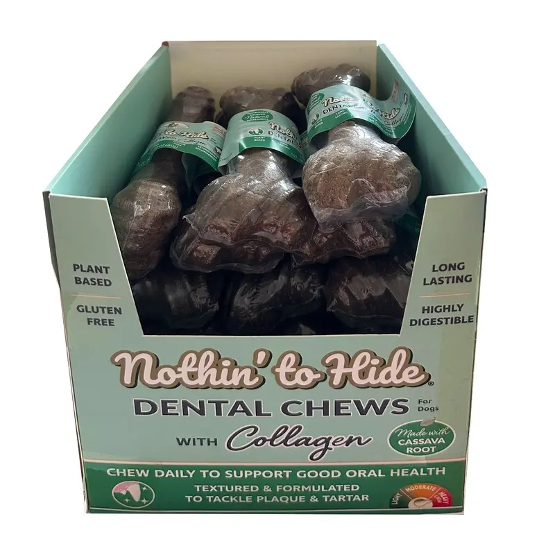 Fieldcrest Farms Nothin' to Hide Dental Bone Collagen Dog Chew Display Beef 5in