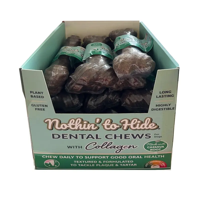 Fieldcrest Farms Nothin' to Hide Dental Bone Collagen Dog Chew Display Beef 7in