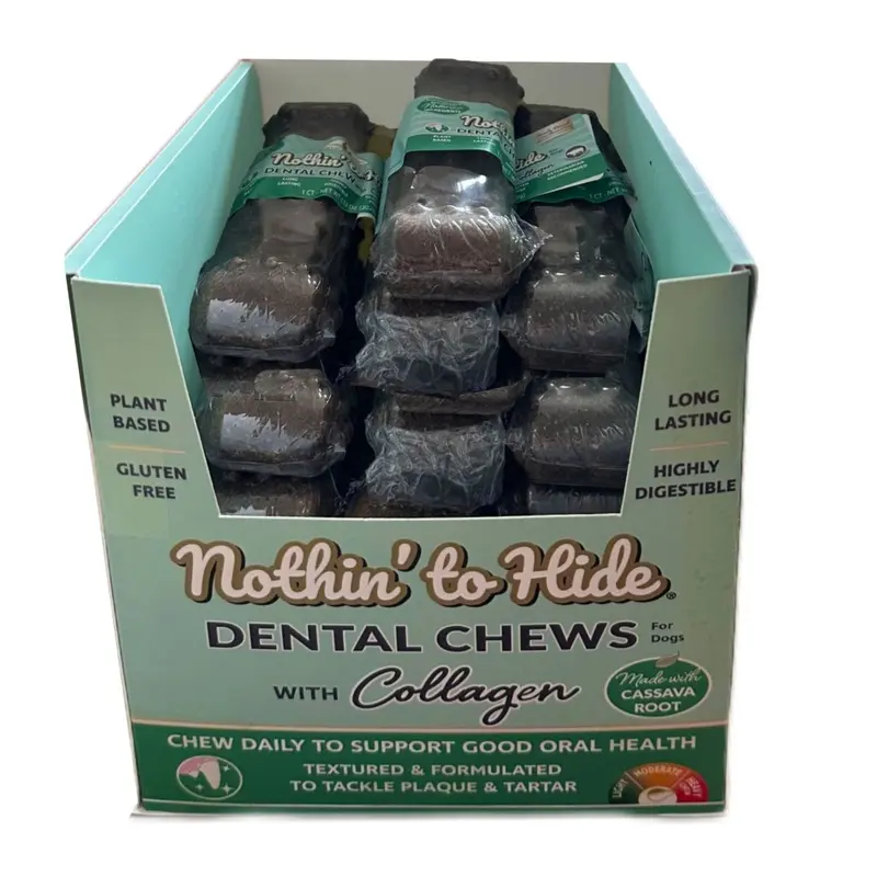 Fieldcrest Farms Nothin' to Hide Dental Wave Collagen Dog Chew Display Beef 5in