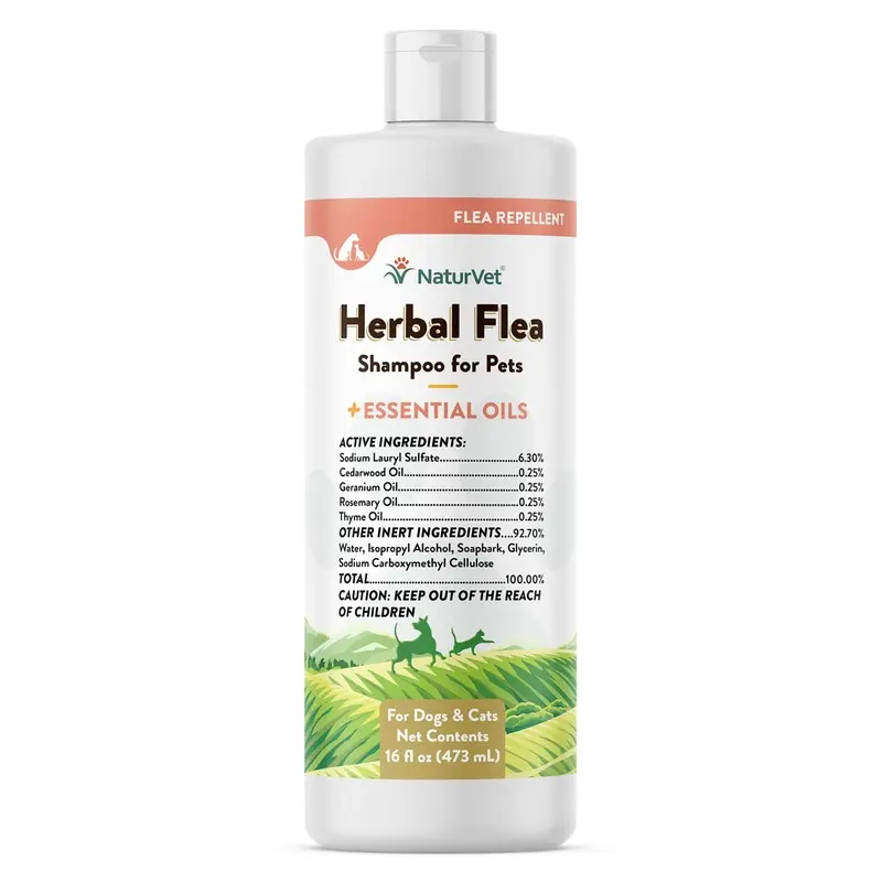 NaturVet Herbal Flea Shampoo w/Essential Oils 16oz