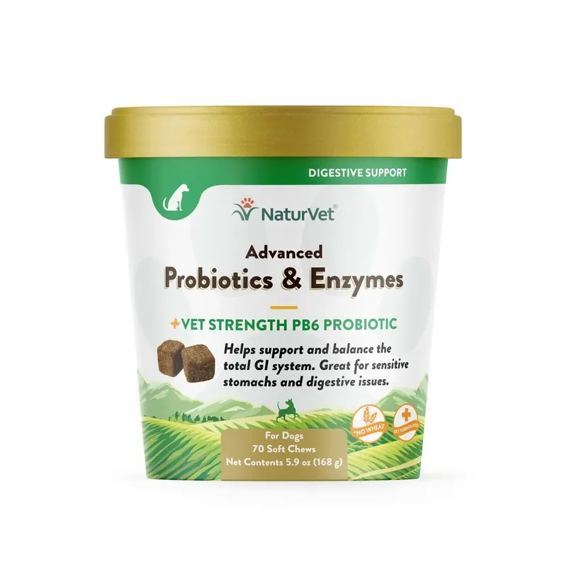 NaturVet Advanced Probiotics & Enzymes Soft Chews 5.9 oz 70 Count