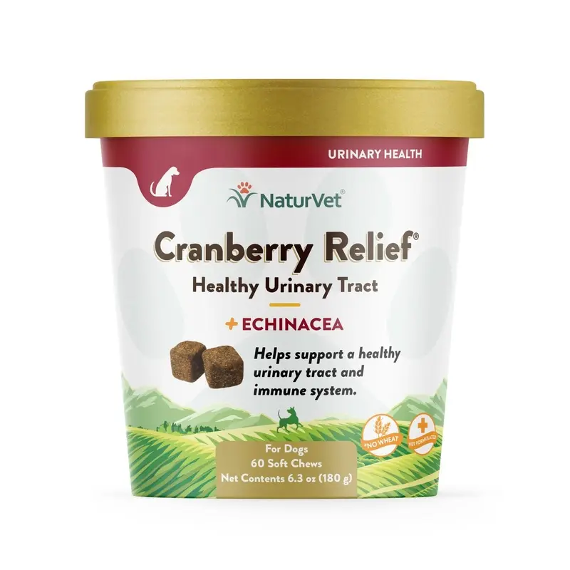 NaturVet Cranberry Relief Plus Echinacea Dog Soft Chew 60ct