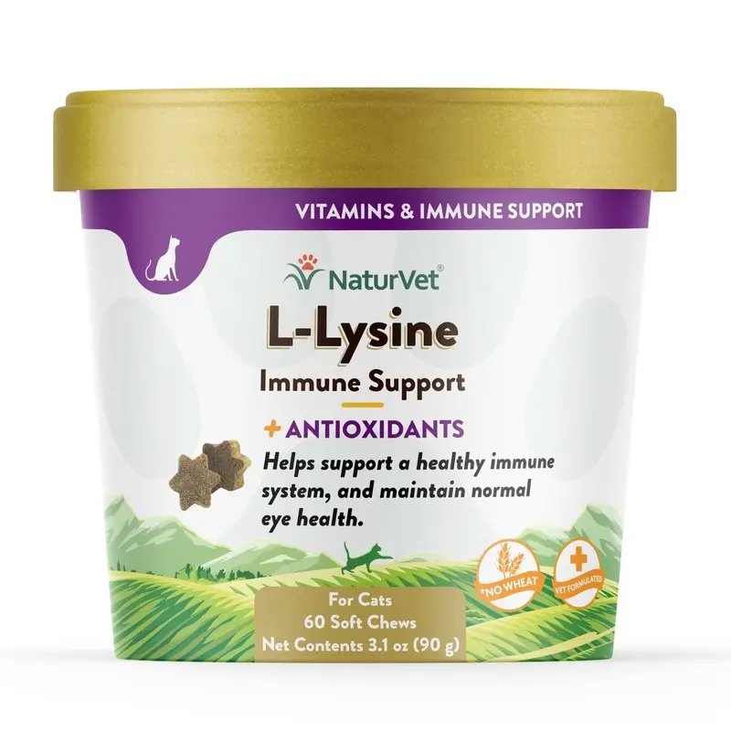 NaturVet L-Lysine Immune Support Plus Antioxidants Cat Soft Chews 60ct