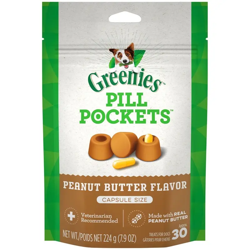 Greenies Pill Pockets for Capsules Peanut Butter 30ct 7.9 oz