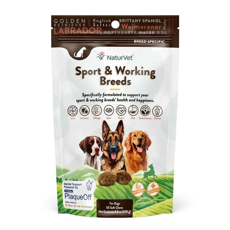 NaturVet Breed-Specific Sport/Working Breed Supplement Soft Chew 50ct