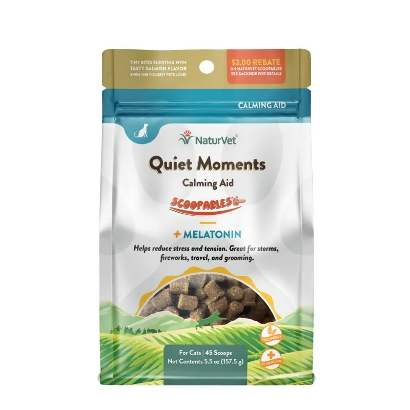 NaturVet Scoopables Quiet Moments Calming Aid +Melatonin for Cats 5.5oz