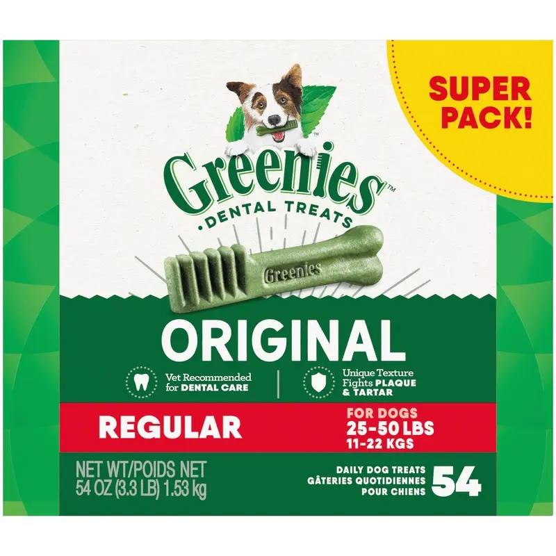 Greenies Dog Dental Treats Regular Original 54oz 54ct
