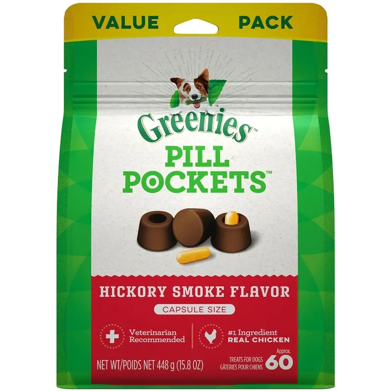 Greenies Pill Pockets for Capsules Hickory Smoke 60ct 15.8 oz