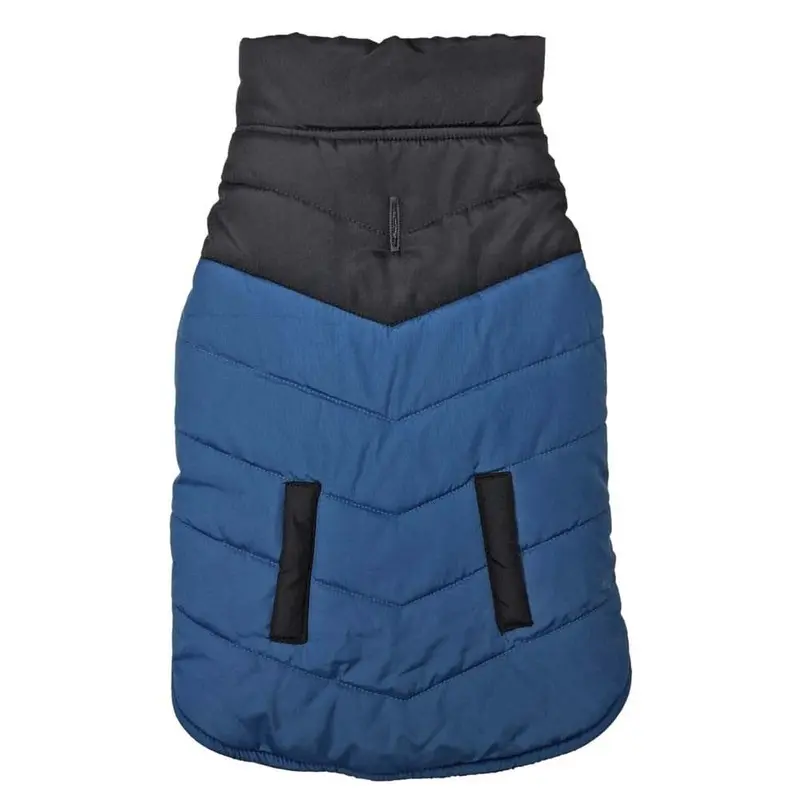 Fashion Pet Reversible Color Block Puffer Jacket Blue XL