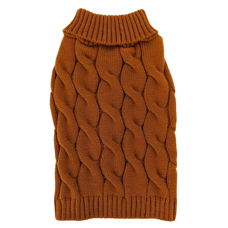 Fashion Pet Twisted Cable Sweater Carmel LG