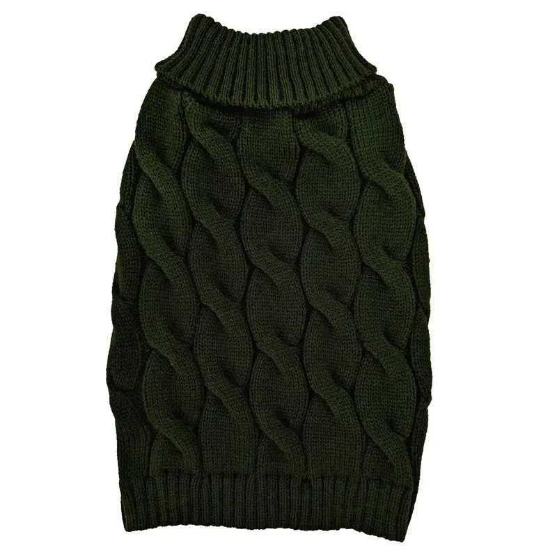 Fashion Pet Twisted Cable Sweater Forest XL