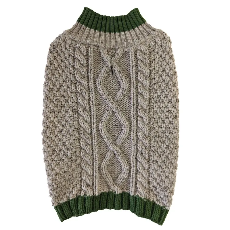Fashion Pet Alpine Cable Sweater Taupe XS