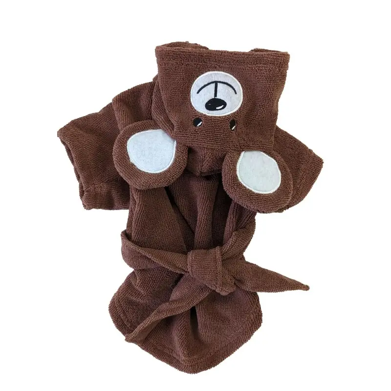 Fashion Pet Bear Hooded Robe Brown XS