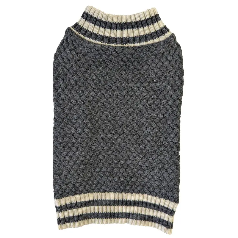 Fashion Pet Waffle Knit Sweater Gray XS