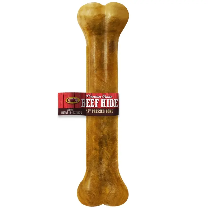Cadet Premium Grade Pressed Beef Hide Bones 12 Inch