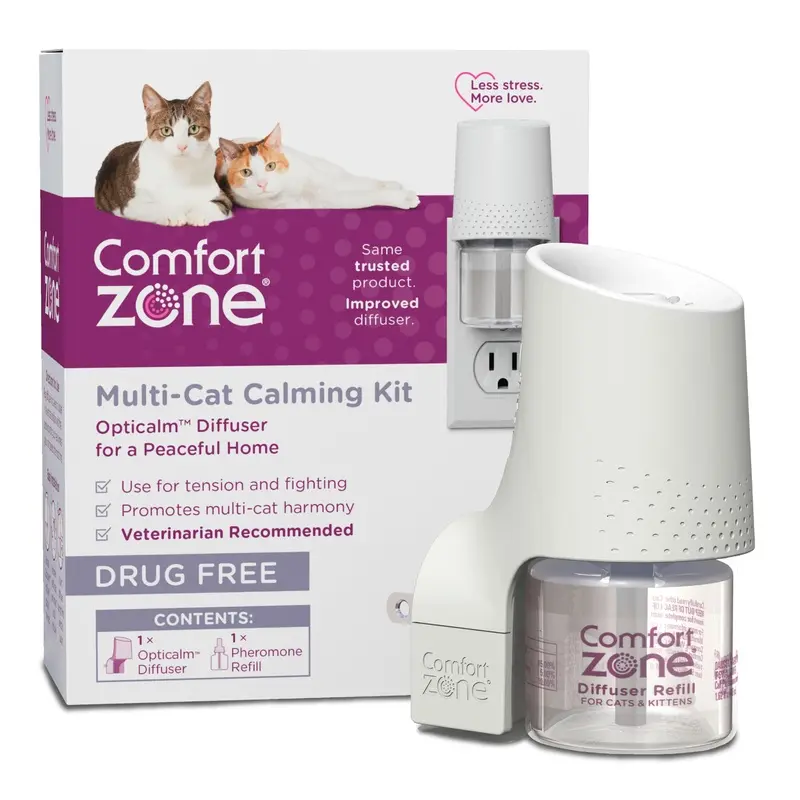Comfort Zone Multi Cat Calming Diffuser: 1 Pheromone Diffuser & 1 Refill (30 Days)