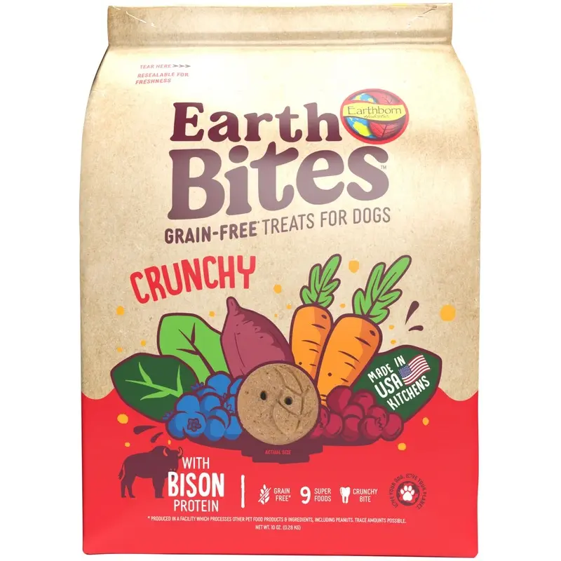 Earthborn Holistic EarthBites Crunchy Dog Treats Bison & Pumpkin 10oz