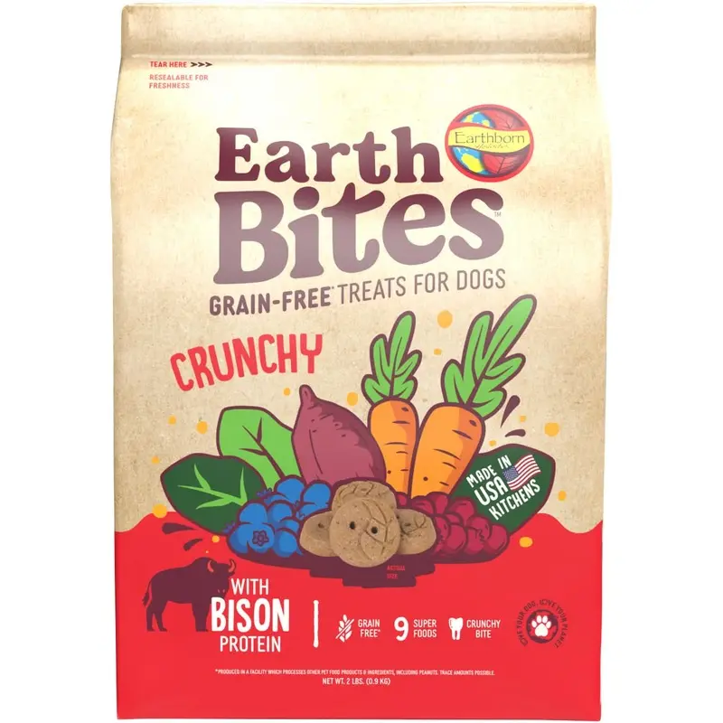Earthborn Holistic EarthBites Crunchy Dog Treats Bison & Pumpkin 2lb