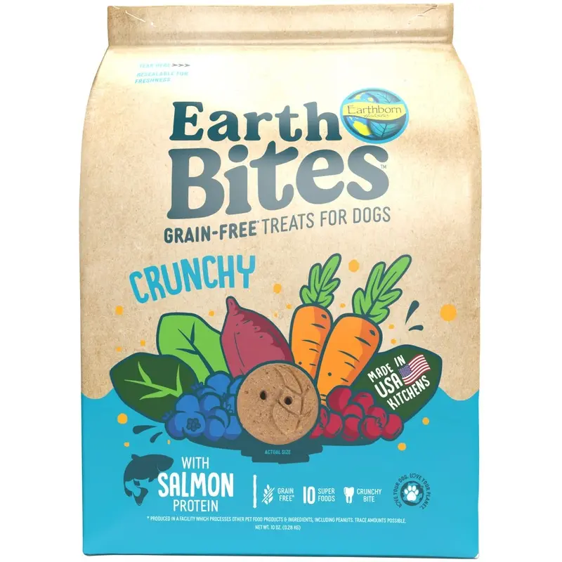 Earthborn Holistic EarthBites Crunchy Dog Treats Salmon & Pumpkin 10oz