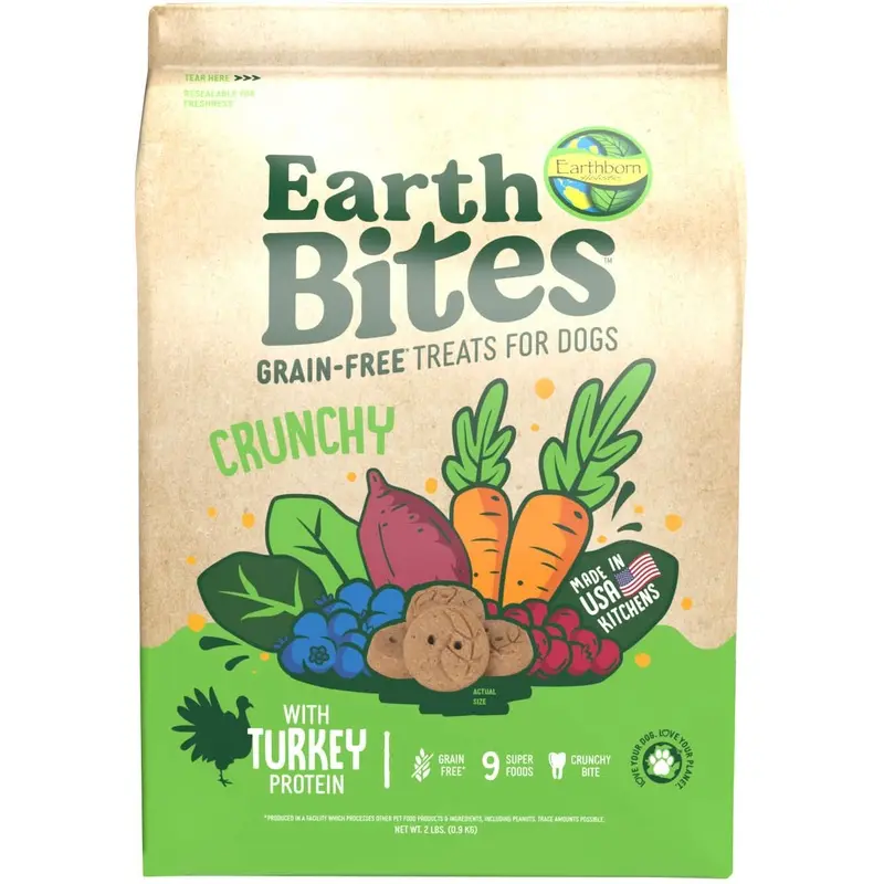 Earthborn Holistic EarthBites Crunchy Dog Treats Turkey & Pumpkin 2lb